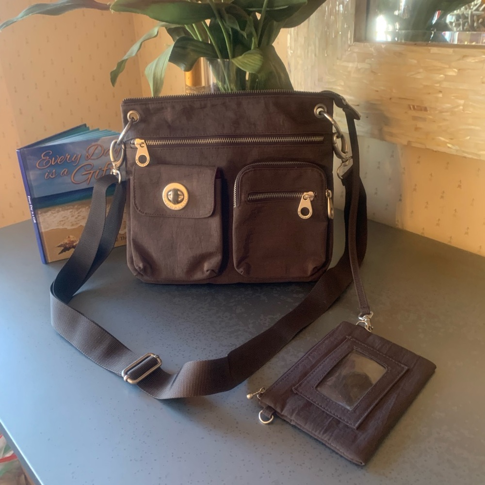 Baggallini Brown Crossbody Bag with Removable ID Pouch